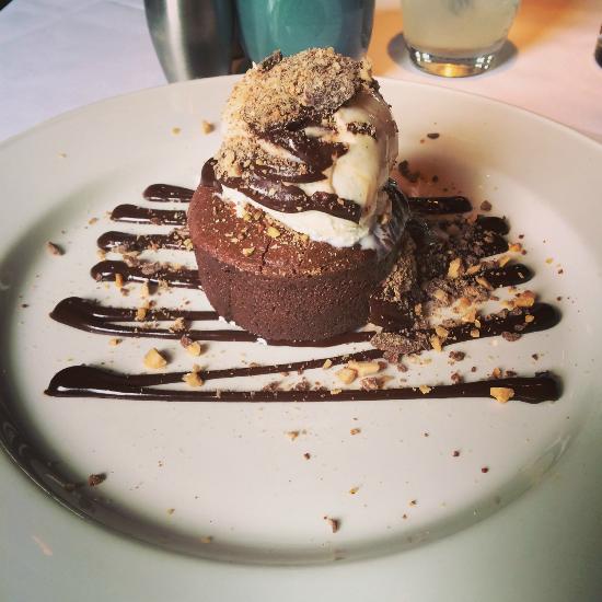 Chart House signature dishes Hot Chocolate Lava CakePrime RibCrab CakeHalibut